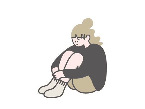 気分が沈んでいる女の子