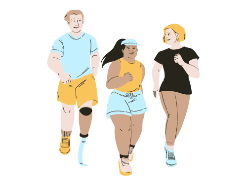 趣味のランニングを楽しんでいるイラスト