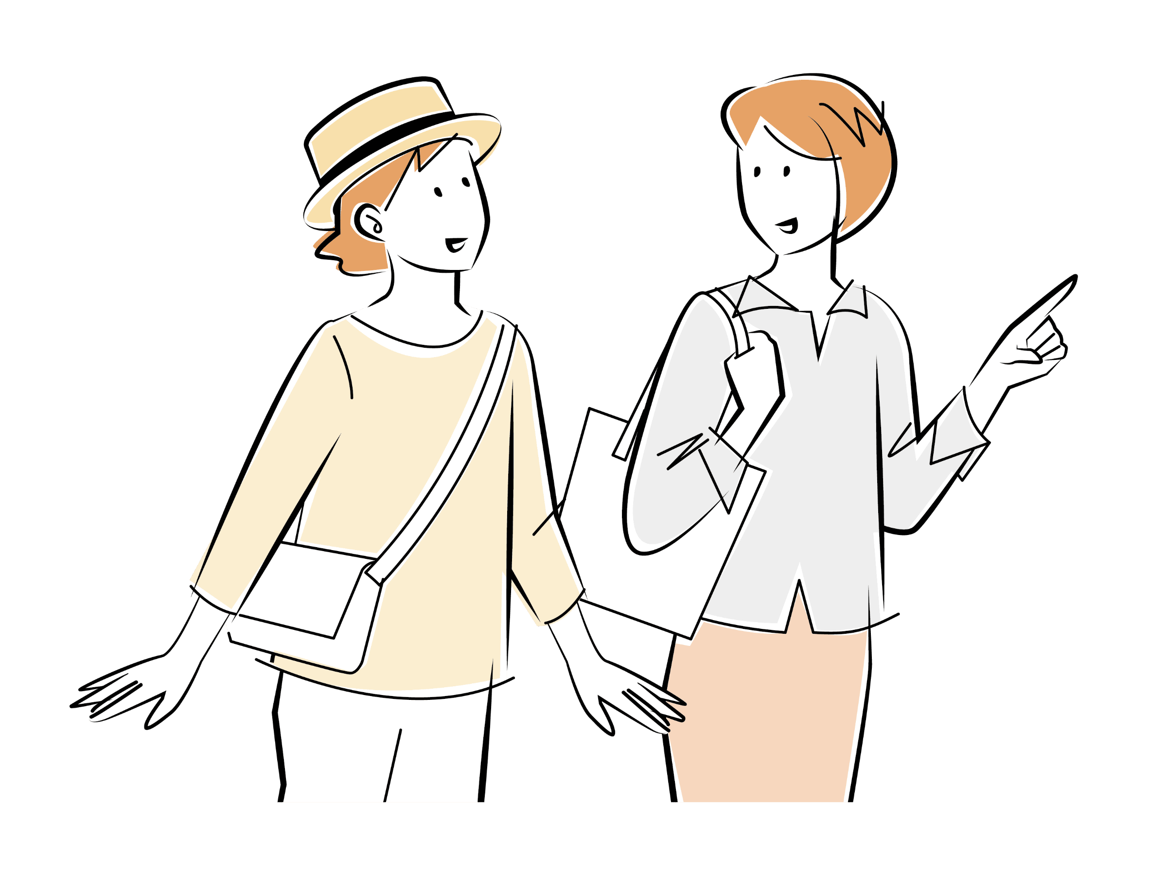行動計画を話し合っている女性達のイラスト