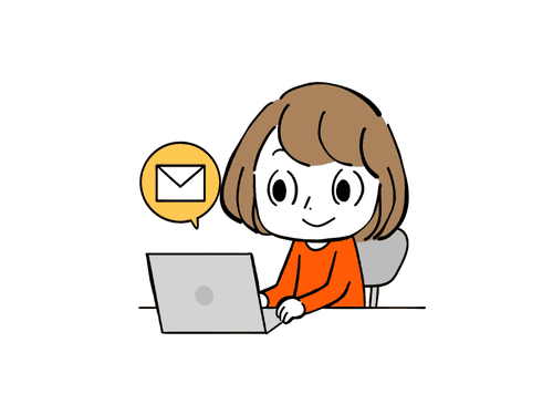 メールを送る女性