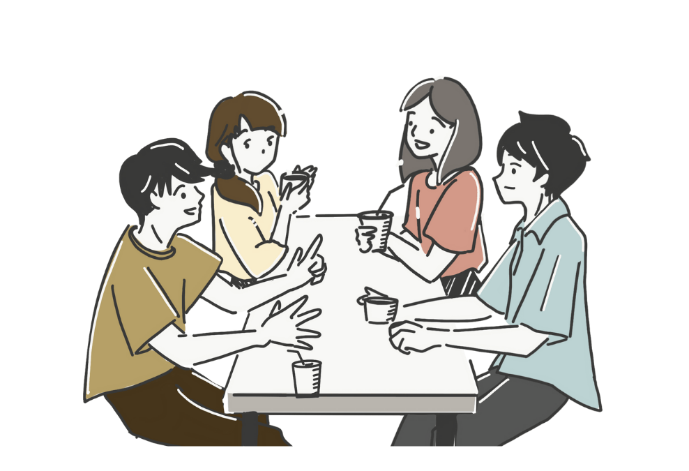 学生が会話している様子