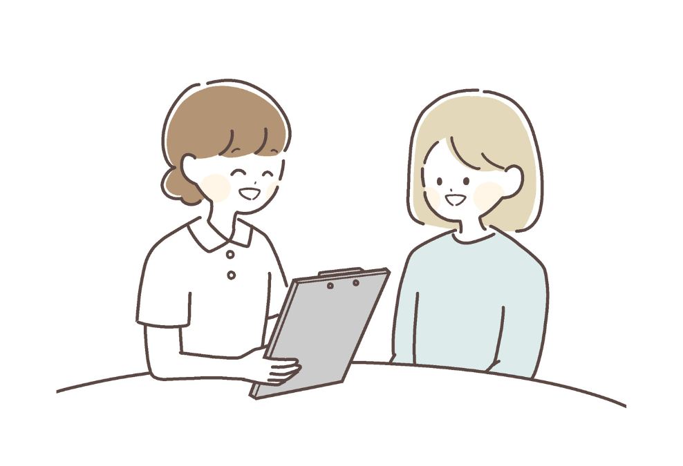 カウンセリングを受ける女性のイラスト
