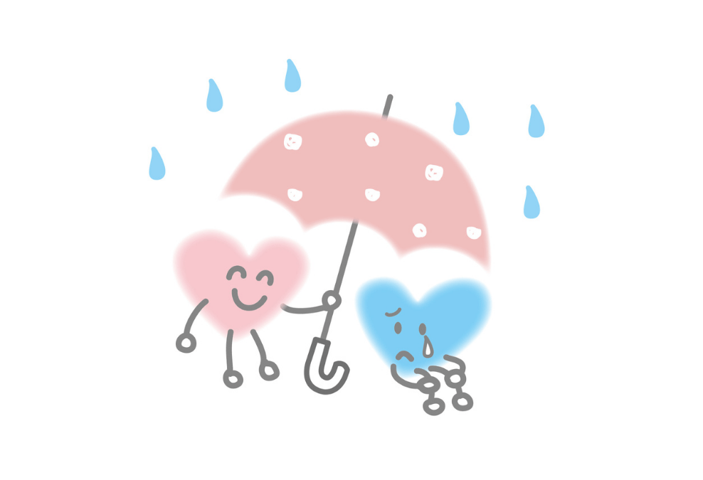 ネガティブを救うポジティブのイラスト