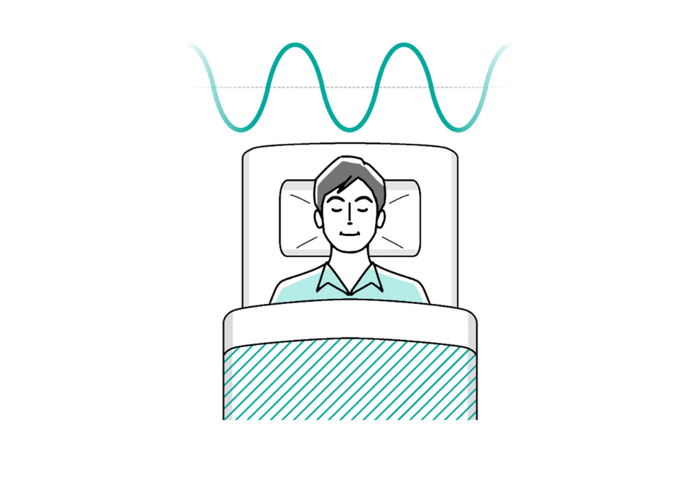 安定して睡眠している男性のイラスト