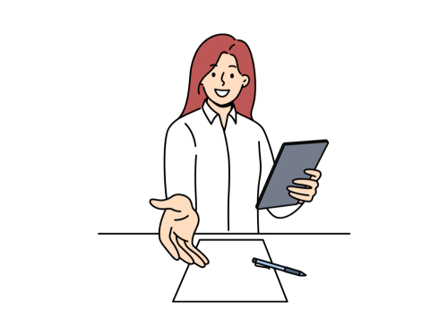 悩んでいる人に手を差し伸べるカウンセラーのイラスト