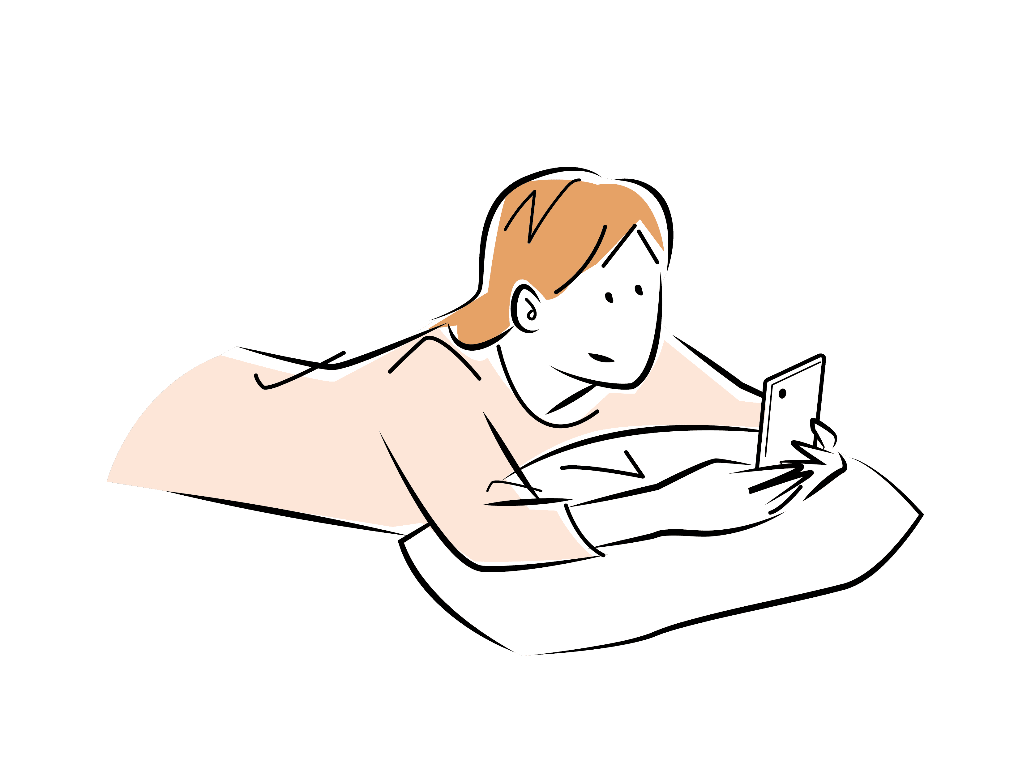 休憩をする女性のイラスト