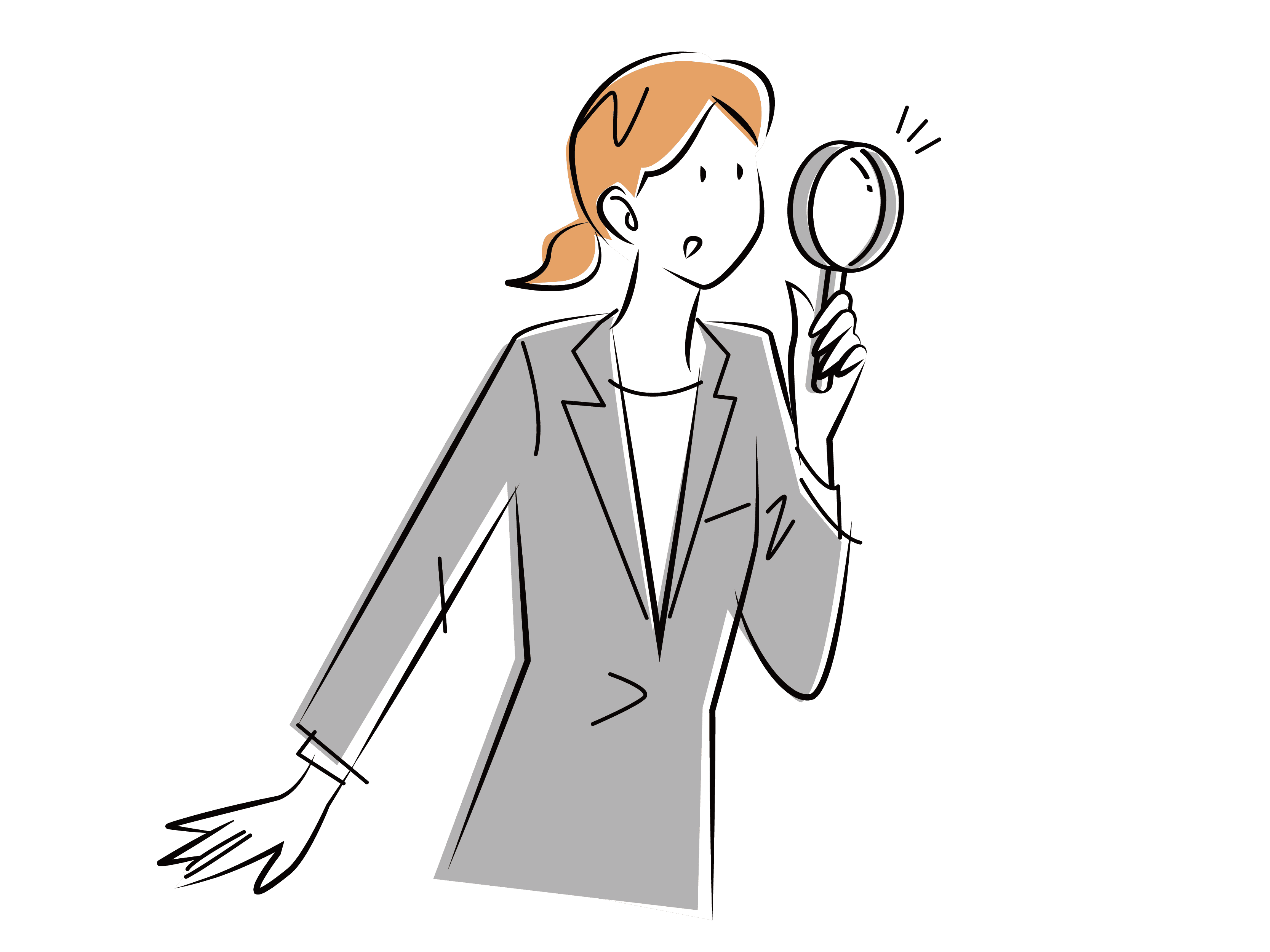 発見をする女性のイラスト