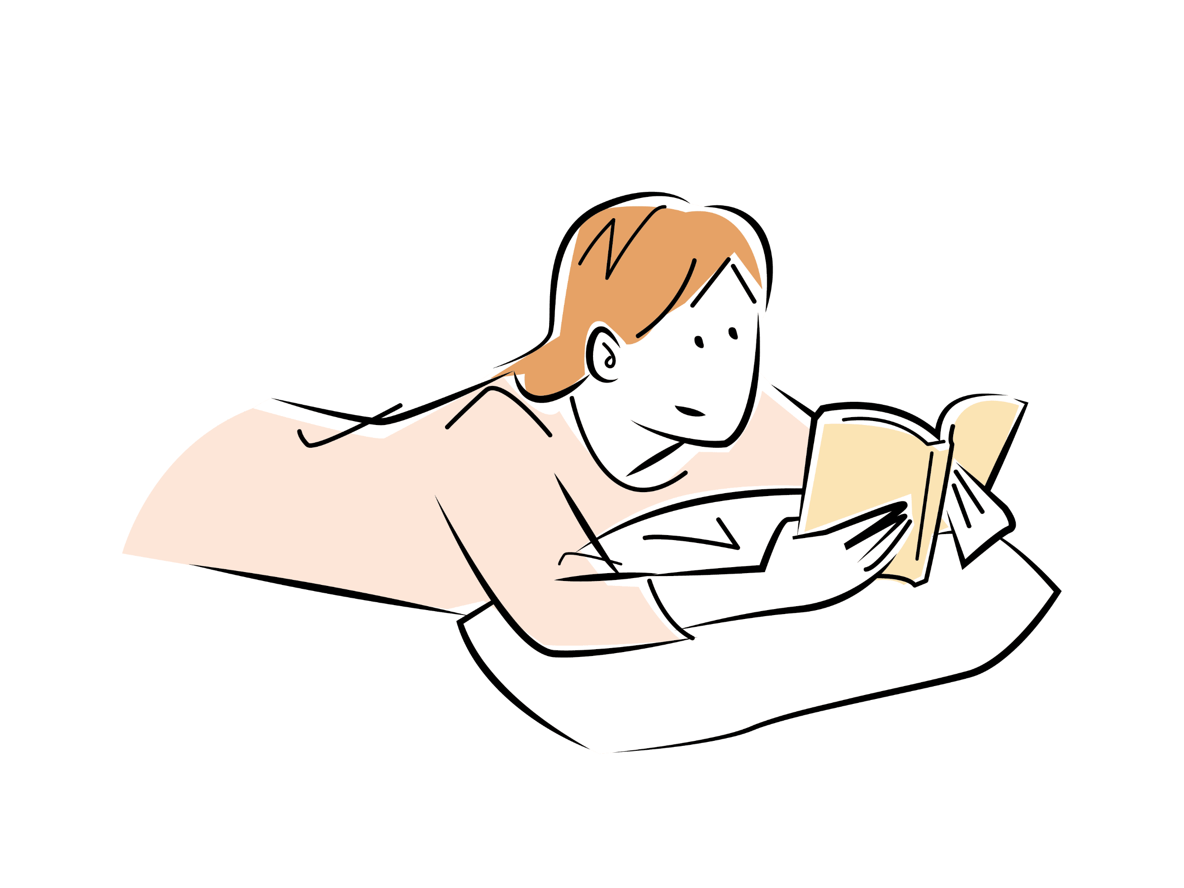 読書を楽しむ女性のイラスト