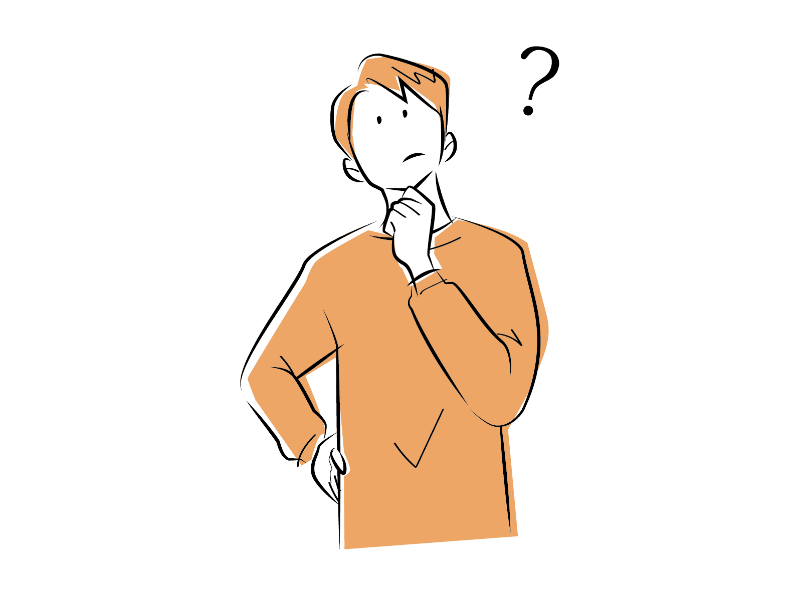 質問をする男性のイラスト