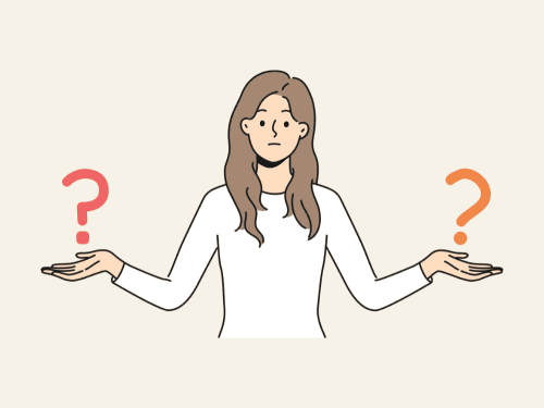 迷っている女性のイラスト