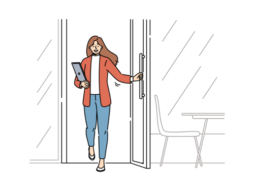 気分転換ができている女性のイラスト