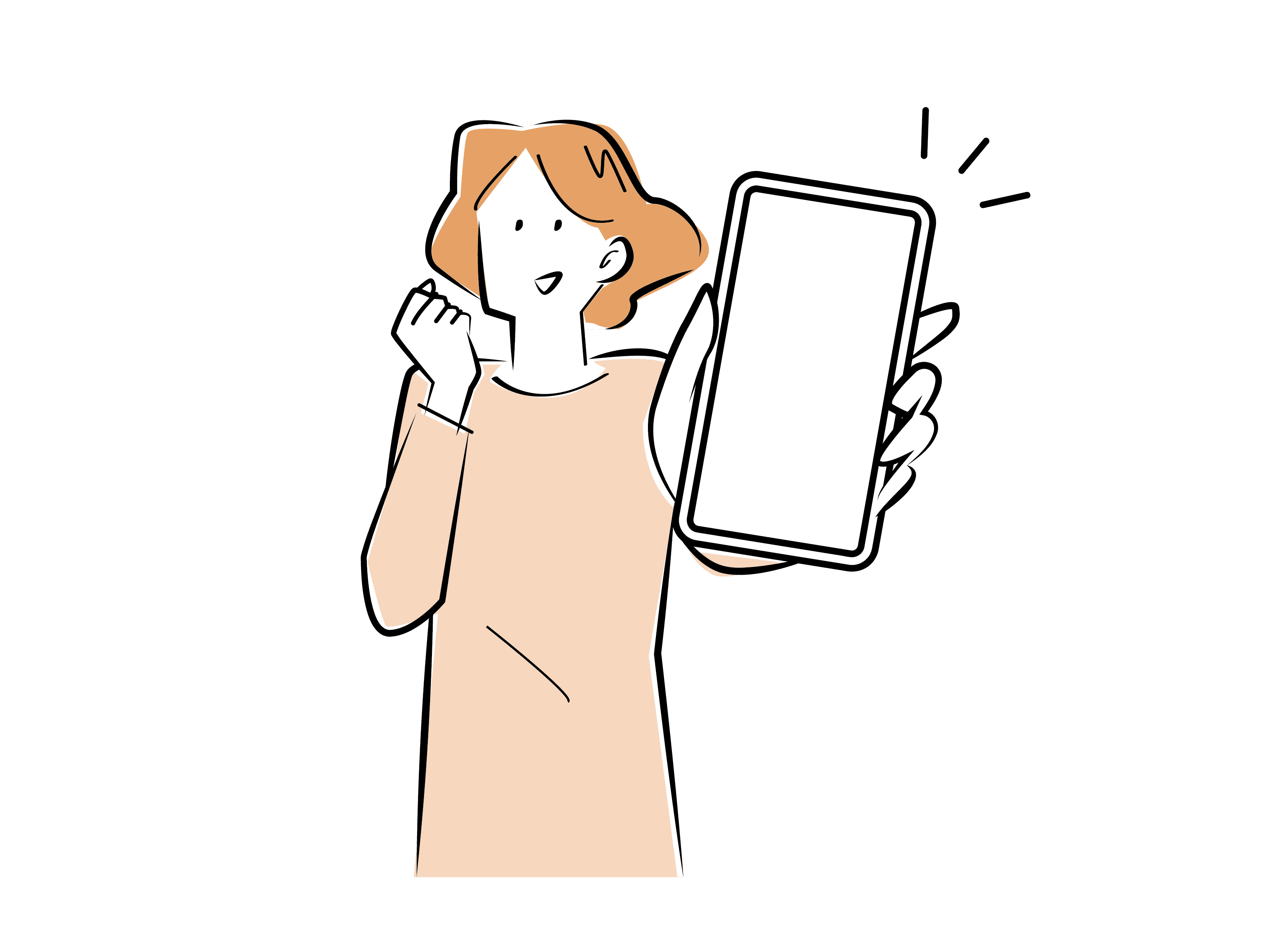 スマホを見せる女性