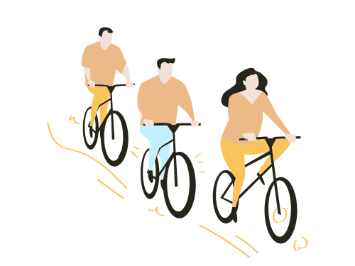 趣味の際区kングを楽しんでいるイラスト