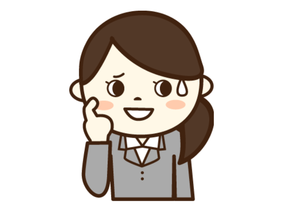 頰を書く女性（OL）