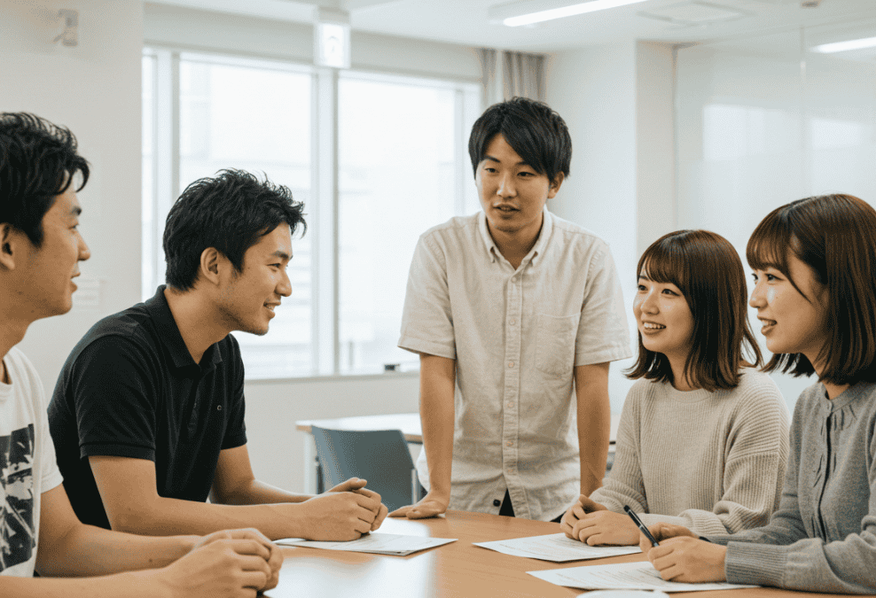 日本人が哲学対話をしている様子