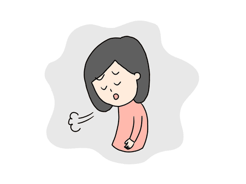 ため息をつく女性のイラスト