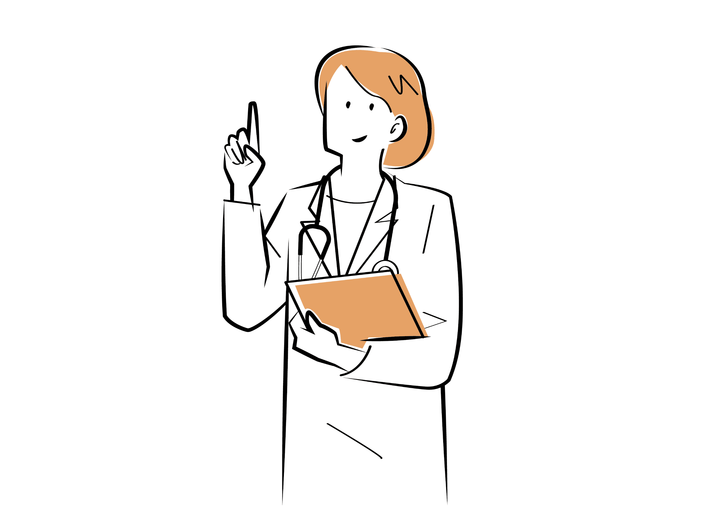 説明する女医さんのイラスト