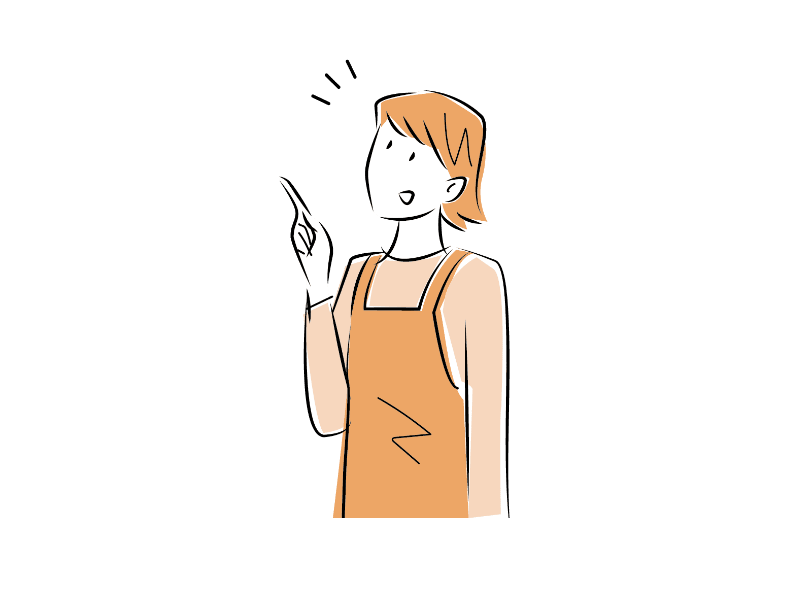 気づきを得ている女性のイラスト