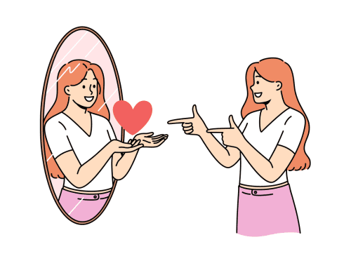 自分のことを好きでいる女性のイラスト