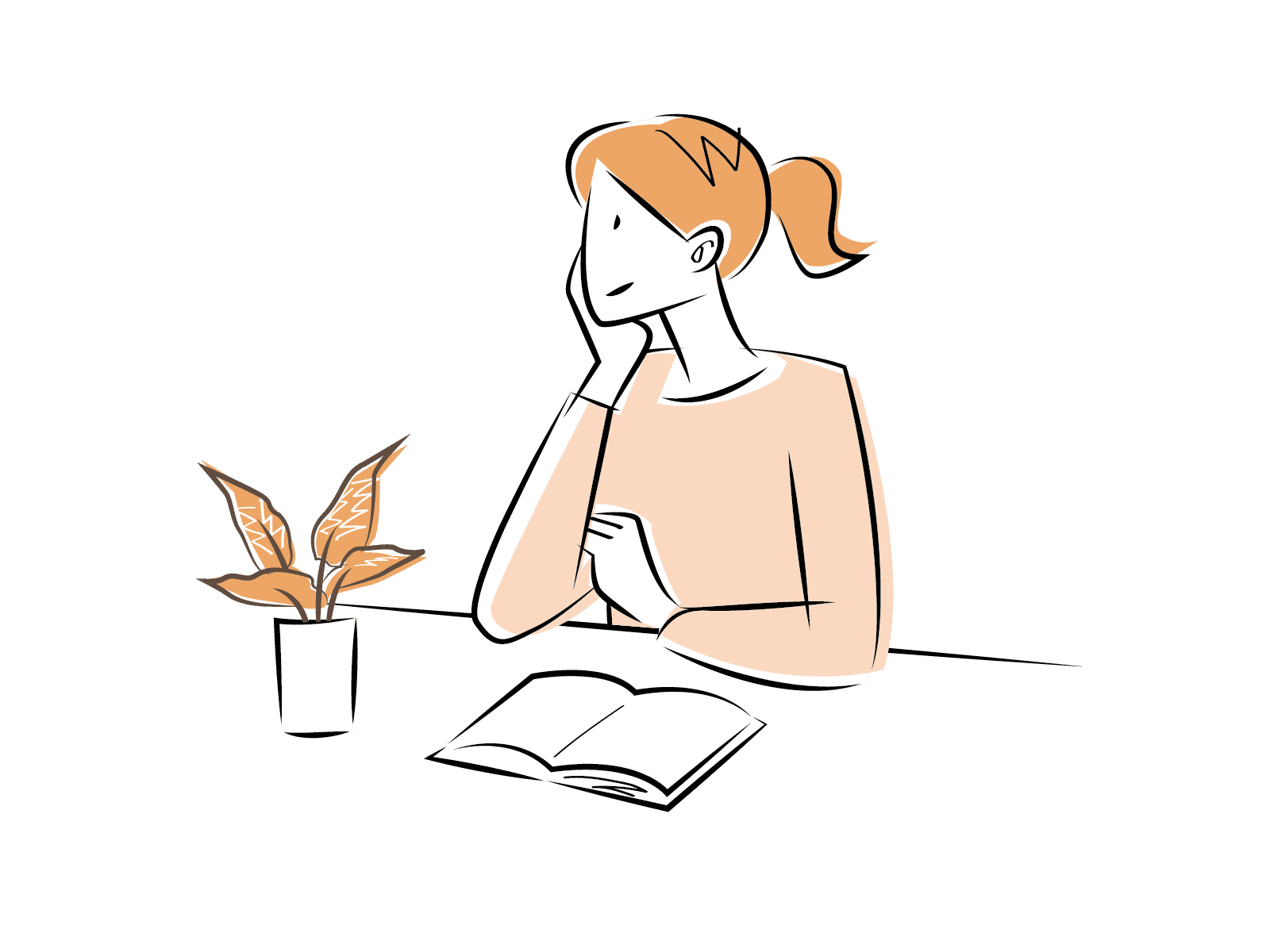 本を読む女性