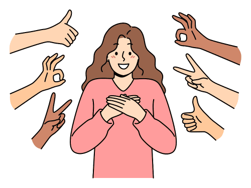 辛さを一人で抱え込まないようにしている女性のイラスト