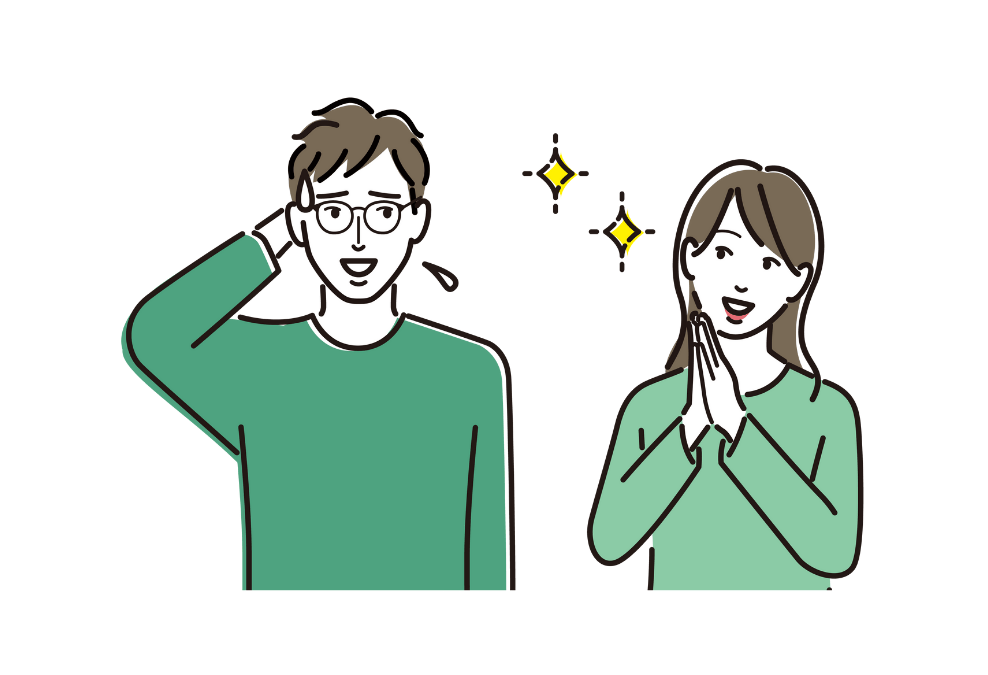 女性から褒められてタジタジの男性