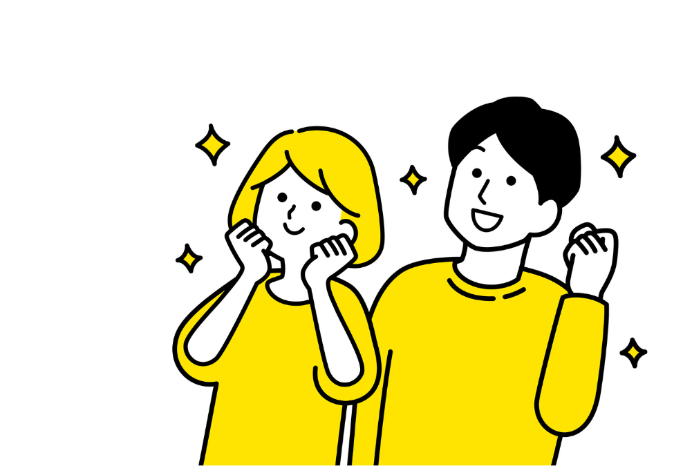 希望に溢れた男女
