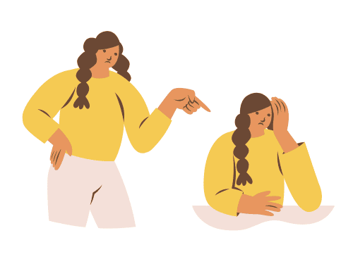自分が嫌いと感じている女性のイラスト