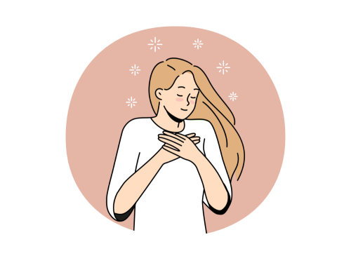 安心した様子の女性のイラスト