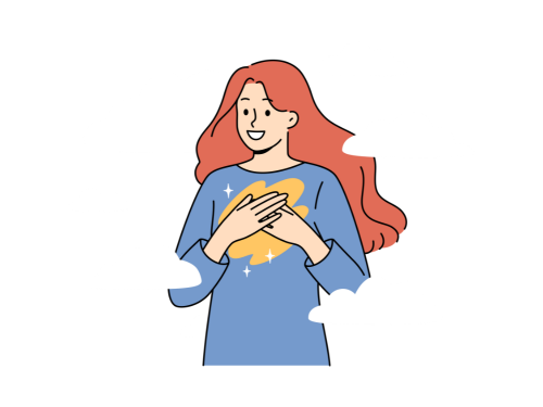 自分の気持ちを理解している女性のイラスト