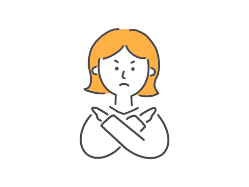 手でNGを作る女性